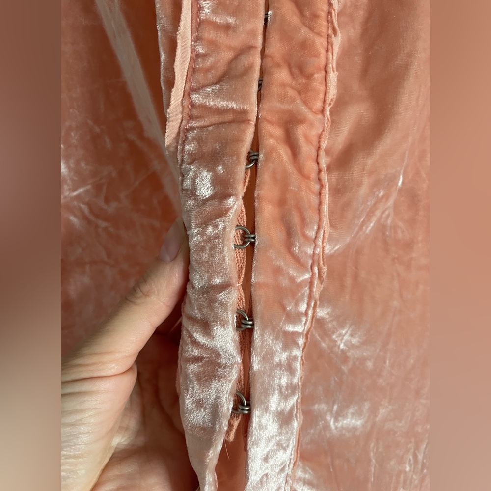 Free People Marianne Velvet Shirt Pink M - Picture 6 of 15